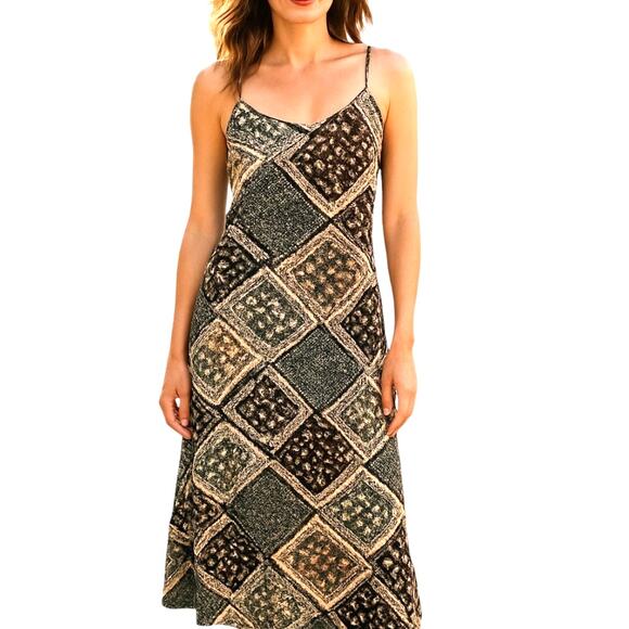 Cider XS Brown Women's Sleeveless Maxi BOHO Sun Dress Miss Size 0 2 Extra Small - Picture 1 of 6